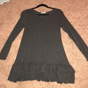 Grey long sleeved t-shirt dress
